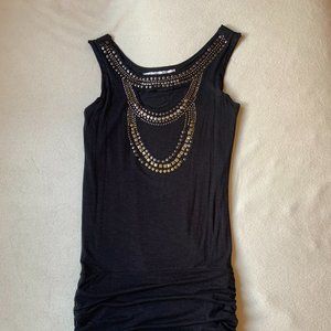 Black Cut-out Ruched Cocktail Dress